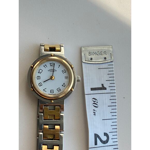 Hermès Clipper Two-Tone Stainless Steel & Gold Watch 6 - Picture 11 of 12
